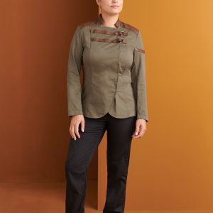 Chaquetilla Tiras Polipiel Slim Fit