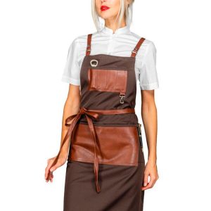 Delantal Peto Bristol Unisex Moro + Cuero