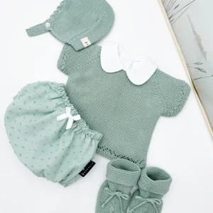 Conjunto manga corta plumeti verde mint (3 prendas)