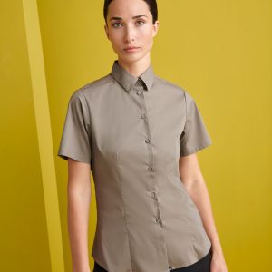 Camisa Manga Corta Cuello Camisero Slim Fit