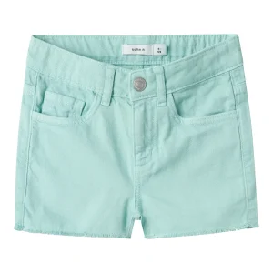 Short Vaquero Deshilachado Verde Agua Kid
