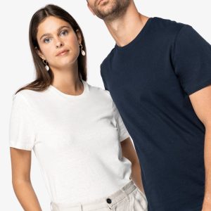 Camiseta unisex con lino y algodón orgánico – 150g