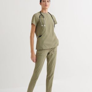 Casaca Sanitaria Sra Cuello Redondo Rib Slim Fit