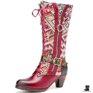 Botines cowboy de piel para mujer