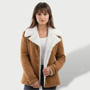 Abrigo Largo Mujer Invierno con Solapa Elegante