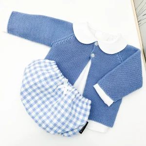 Conjunto azul francia manga larga (3 prendas)