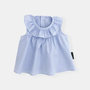 Blusa cuadros azul francia