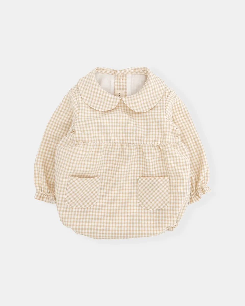 Pelele vichy beige - Imagen 2