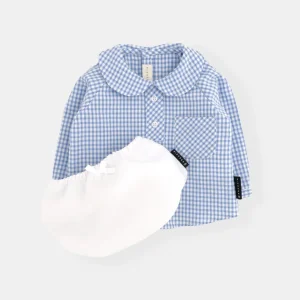 Conjunto vichy azul francia (3 prendas)