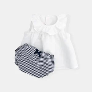 Conjunto vichy azul marino (2 prendas)