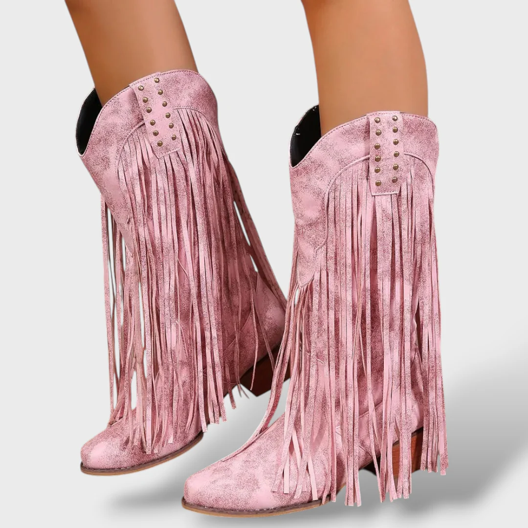 Botas Cowboy Mujer Vintage con Flecos - Imagen 3